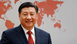 A portrait of Xi Jinping, the president of China
